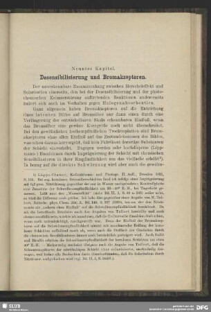Neuntes Kapitel - Desensibilisierung und Bromakzeptoren