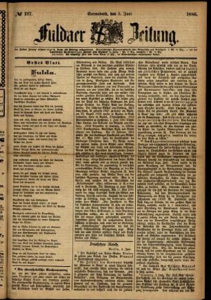 Ausgabe vom Samstag, den 05. Juni 1886.
