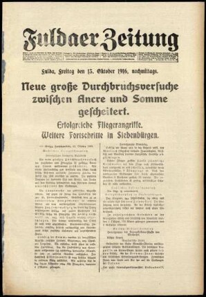 Ausgabe vom Freitag, den 13. Oktober 1916.