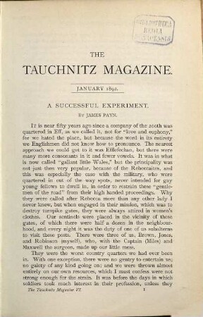 The Tauchnitz magazine : an English monthly miscellany for continental readers. 6/8. 1892
