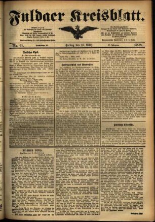 Ausgabe vom Freitag, den 13. März 1908.