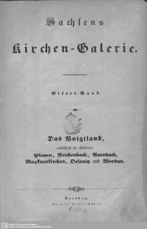 11 : Abt. 12: Das Voigtland, umfassend die Ephorien: Plauen, Reichenbach, Auerbach, Markneukirchen, Oelsnitz und Werdau