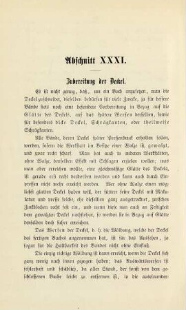 Abschnitt XXXI. Zubereitung der Deckel
