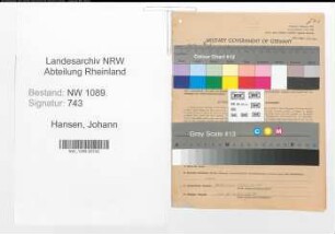 Entnazifizierung Johann Hansen , geb. 02.08.1921 (Polizist)