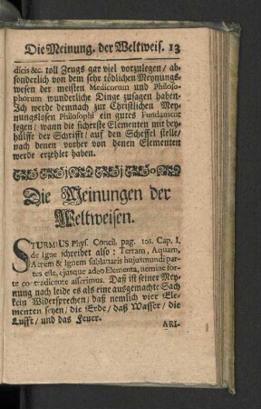 Die Meinungen der Weltweisen.