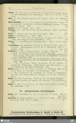 IV. Antiquarische Erwerbungen