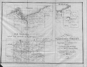 Uebersichts-Tableaux der Topographisch-militairischen Atlanten von Pommern, Mecklenburg und der Marck - Brandenburg / hrsg. von dem Geographischen Institute . - Weimar, 1809