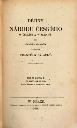 Dějiny národu českého w Čechách a w Morawě. III,2