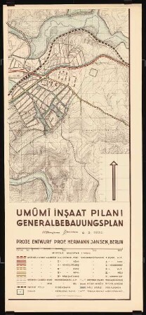 Gesamtbebauungsplan Ankara: rechtsseitig mittlerer und unterer Teil 1:4000