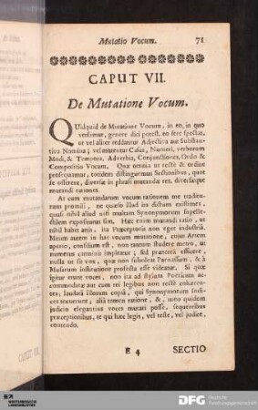 Caput VII. De Mutatione Vocum.