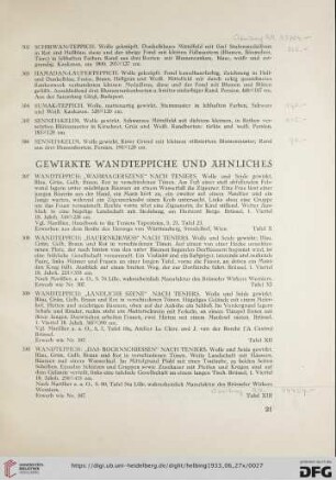Gewirkte Wandteppiche und Ähnliches (Nr. 307-317)