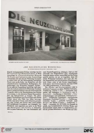 "Die neuzeitliche Wohnung": im "Österr. Museum für Kunst u. Industrie", Wien