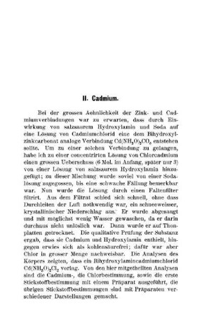II. Cadmium