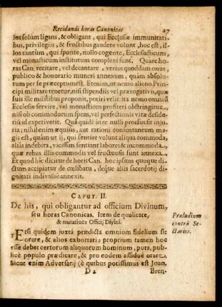 Caput II. De his, qui obligantur ad officium Divinum, seu ...
