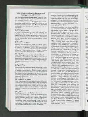 NABU-Infotelefon im Januar und Februar