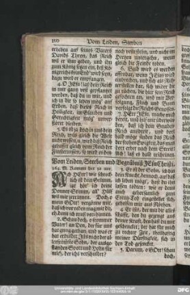 Vom Leiden, Sterben und Begräbniß Jesu Christi.