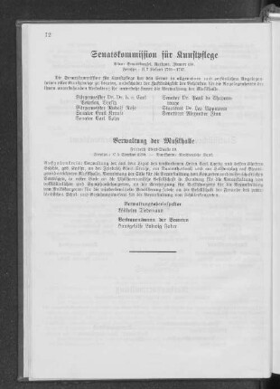 Senatskommission für Kunstpflege.