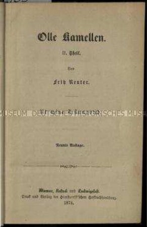 Sämtliche Werke von Fritz Reuter, Bd. 5