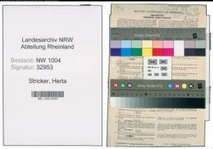 Entnazifizierung Herta Stricker , geb. 06.02.1921 (Postangestellte)