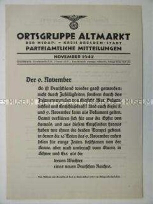 Mitteilungsblatt der NSDAP-Ortsgruppe Dresden-Altmarkt