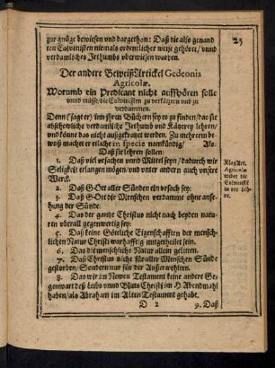 Der andere Beweiß Artickel Gedeonis Agricolae.