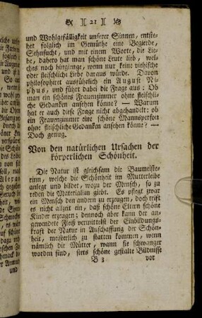 Von den natürlichen Ursachen der körperlichen Schönheit.