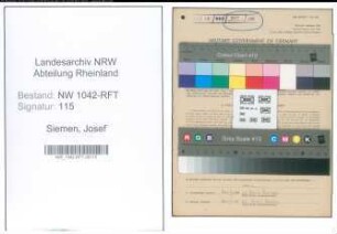 Entnazifizierung Josef Siemen , geb. 02.01.1920 (Milchkontrolleur)