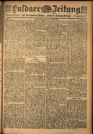 Zweite Ausgabe vom Mittwoch, den 09. April 1902.