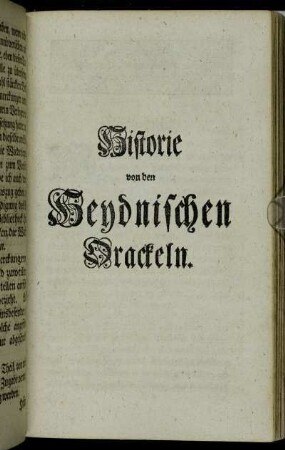 Historie von den Heydnischen Orackeln.