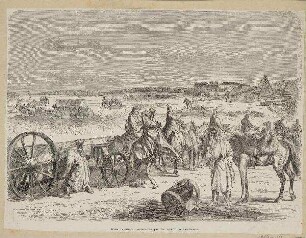 Fredericia - Transport erbeuteter dänischer Geschütze aus Fredericia, April 1864