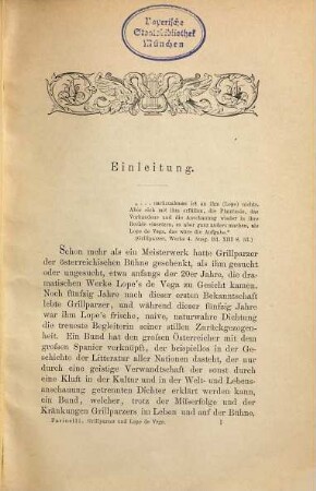 Grillparzer und Lope de Vega