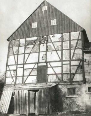 Dörnthal (Pfaffroda-Dörnthal), Hauptstraße 41. Gehöft (Hof Nr. 29). Wohnstallhaus. Giebelansicht
