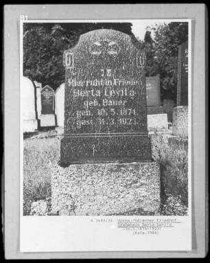 Grabstein von Berta Levita, geborene Bauer (+ 1923.03.31)