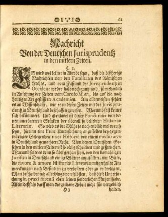 Nachricht Von der Deutschen Iurisprudentz in den mitlern Zeiten.