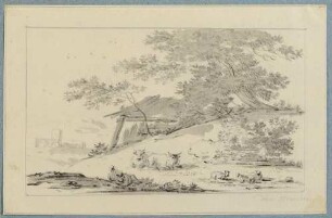 Landschaft mit Hirten und Kühen