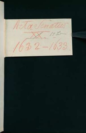 Acta Senatus 17 1632 - 1633