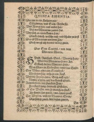 Das Sext Capittel/ von dem Mercurio Martis.