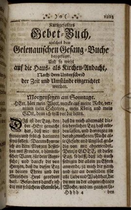 Kurtzgefaßtes Gebet-Buch, welches dem Gelenauischen Gesang-Buche beygefüget.