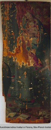 Thronende Madonna, von Engeln und Heiligen umgeben