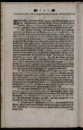 Ordinatio Processuum Primae Instatiae.