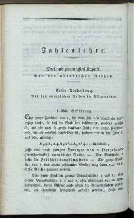 Drei und zwanzigstes Kapitel. Von den unendlichen Reihen.