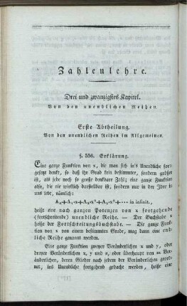 Drei und zwanzigstes Kapitel. Von den unendlichen Reihen.