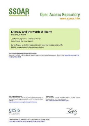 Literacy and the worth of liberty