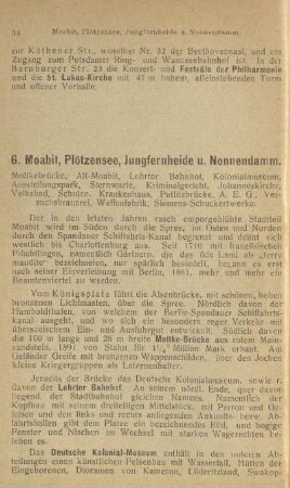 6. Moabit, Plötzensee, Jungfernheide u. Nonnendamm