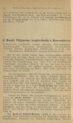 6. Moabit, Plötzensee, Jungfernheide u. Nonnendamm