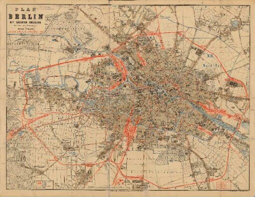 Plan von Berlin : mit nächster Umgebung : Beilage zum Berliner Adressbuch 1889