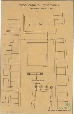Fischer, Theodor; Stuttgart; Gustav-Siegle-Haus - Lageplan