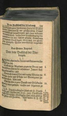 Das Dritte Kapitel. Von dem Beschluss der Werbungen.