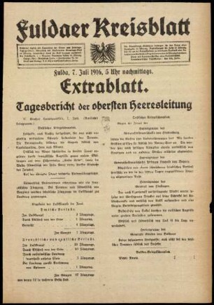 Ausgabe vom Freitag, den 07. Juli 1916.