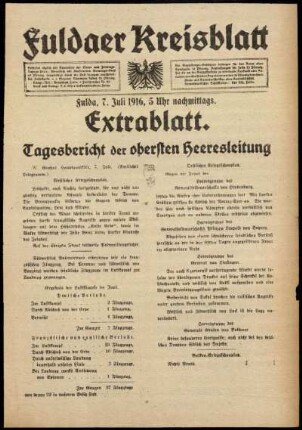 Ausgabe vom Freitag, den 07. Juli 1916.
